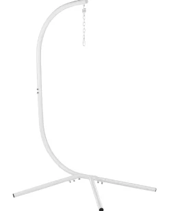 Cadeira Suspensa Em Rattan Branco Com Suporte Adria