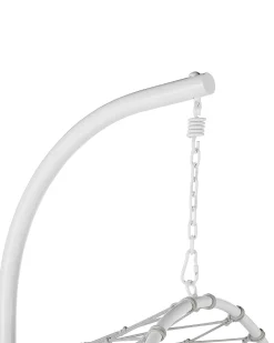 Cadeira Suspensa Em Rattan Branco Com Suporte Adria