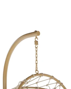 Cadeira Suspensa Em Rattan Creme Com Suporte Adria