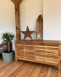 Caixa De Arrumação Para Jardim Em Madeira Castanha Clara 130 X 64 Cm Riviera