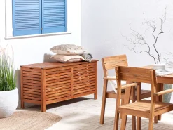 Caixa De Arrumação Para Jardim Em Madeira Castanha Escura 130 X 64 Cm Riviera