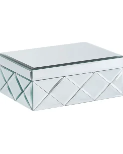 Caixa De Joias Com Efeito Espelhado Prateado Gorron