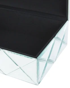 Caixa De Joias Com Efeito Espelhado Prateado Gorron