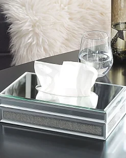 Caixa Espelhada Para Lencos Prateada Charly