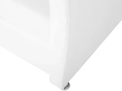 Cama De Solteiro Com Arrumação Em Pele Sintetica Branca 90 X 200 Cm Metz