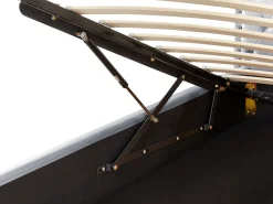 Cama De Solteiro Com Arrumação Em Veludo Cinzento 90 X 200 Cm Metz