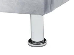 Cama De Solteiro Com Arrumação Em Veludo Cinzento 90 X 200 Cm Metz