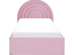 Cama De Solteiro Com Arrumação Em Veludo Rosa 90 X 200 Cm Anet