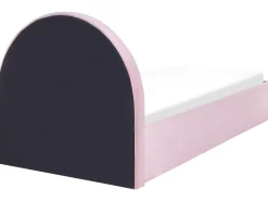 Cama De Solteiro Com Arrumação Em Veludo Rosa 90 X 200 Cm Anet