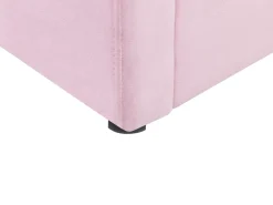 Cama De Solteiro Com Arrumação Em Veludo Rosa 90 X 200 Cm Anet