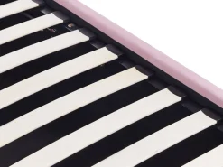 Cama De Solteiro Com Arrumação Em Veludo Rosa 90 X 200 Cm Anet