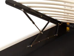 Cama De Solteiro Com Arrumação Em Veludo Creme 90 X 200 Cm Metz