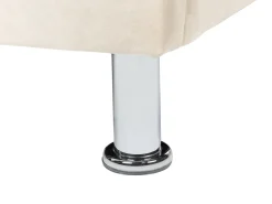 Cama De Solteiro Com Arrumação Em Veludo Creme 90 X 200 Cm Metz