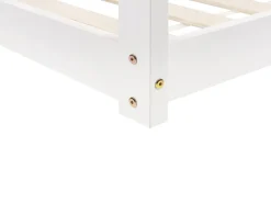 Cama De Solteiro Em Forma De Casa Em Madeira De Pinho Branca 90 X 200 Cm Tosse