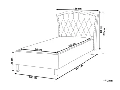 Cama De Solteiro Em Pele Sintetica Branca 90 X 200 Cm Metz