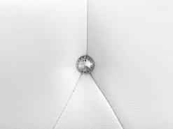 Cama De Solteiro Em Pele Sintetica Branca 90 X 200 Cm Metz