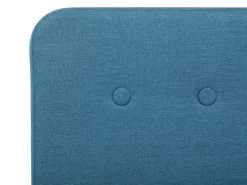 Cama De Solteiro Em Tecido Azul Escuro 90 X 200 Cm Rennes