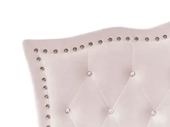 Cama De Solteiro Em Veludo Rosa Pastel 90 X 200 Cm Metz