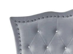 Cama De Solteiro Em Veludo Cinzento 90 X 200 Cm Metz