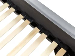 Cama De Solteiro Em Veludo Cinzento 90 X 200 Cm Metz