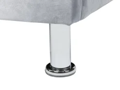 Cama De Solteiro Em Veludo Cinzento 90 X 200 Cm Metz