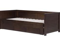 Cama Dupla Com Arrumação Em Madeira Castanha Escura 90/180 X 200 Cm Cahors