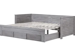 Cama Dupla Com Arrumação Em Madeira Cinzenta 90/180 X 200 Cm Cahors
