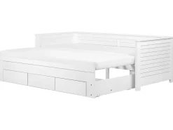 Cama Dupla Com Arrumação Em Madeira Branca 90/180 X 200 Cm Cahors