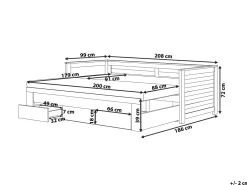 Cama Dupla Com Arrumação Em Madeira Branca 90/180 X 200 Cm Cahors