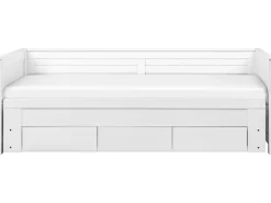 Cama Dupla Com Arrumação Em Madeira Branca 90/180 X 200 Cm Cahors