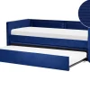 Cama Dupla Em Bombazine Azul Marinho 90 X 200 Cm Mimizan