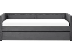 Cama Dupla Em Bombazine Cinzento Escuro 90 X 200 Cm Mimizan