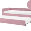 Cama Dupla Em Bombazine Rosa 90 X 200 Cm Mimizan