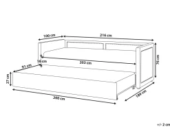 Cama Dupla Em Bombazine Rosa 90 X 200 Cm Mimizan