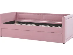 Cama Dupla Em Bombazine Rosa 90 X 200 Cm Mimizan