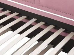 Cama Dupla Em Bombazine Rosa 90 X 200 Cm Mimizan