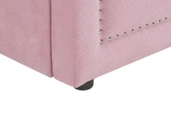 Cama Dupla Em Bombazine Rosa 90 X 200 Cm Mimizan