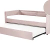 Cama Dupla Em Bombazine Rosa Salmao 90 X 200 Cm Mimizan