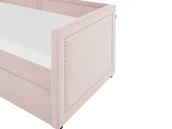 Cama Dupla Em Bombazine Rosa Salmao 90 X 200 Cm Mimizan