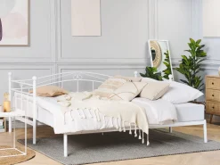 Cama Dupla Em Metal Branco 90/180 X 200 Cm Tulle