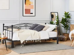 Cama Dupla Em Metal Preto 80/160 X 200 Cm Tulle