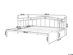 Cama Dupla Em Metal Preto 80/160 X 200 Cm Tulle