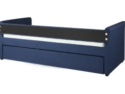 Cama Dupla Em Tecido Azul Marinho 90 X 200 Cm Libourne