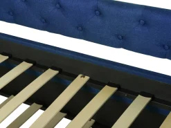 Cama Dupla Em Tecido Azul Marinho 90 X 200 Cm Libourne