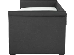 Cama Dupla Em Tecido Cinzento Escuro 80 X 200 Cm Libourne