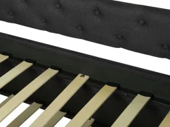 Cama Dupla Em Tecido Cinzento Escuro 80 X 200 Cm Libourne