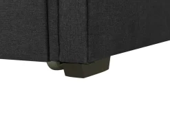 Cama Dupla Em Tecido Cinzento Escuro 80 X 200 Cm Libourne