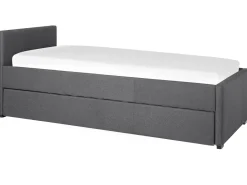 Cama Dupla Em Tecido Cinzento Escuro 80 X 200 Cm Marmande