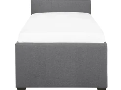 Cama Dupla Em Tecido Cinzento Escuro 80 X 200 Cm Marmande