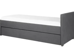 Cama Dupla Em Tecido Cinzento Escuro 80 X 200 Cm Marmande